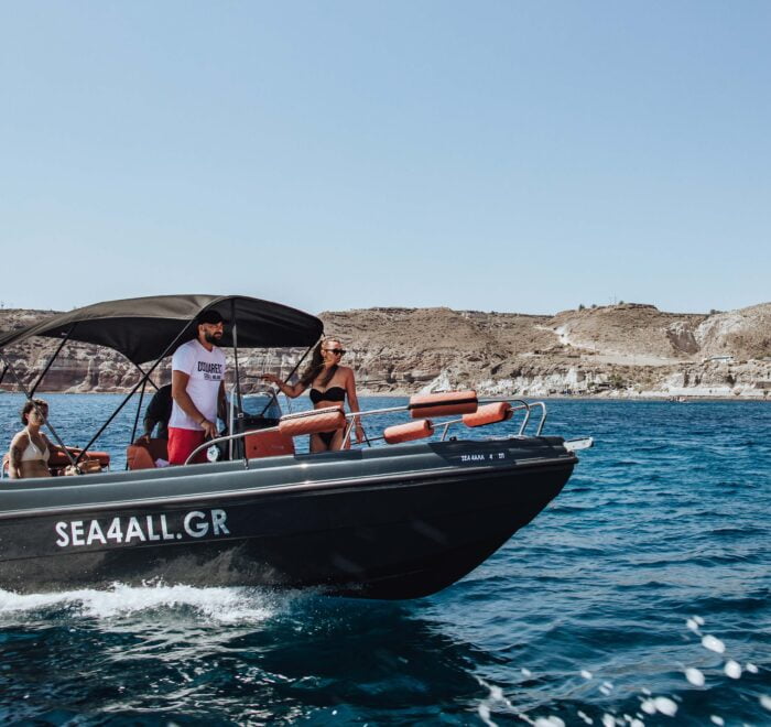 Santorini Boat Rental Full or Half Day without a License Sea4all
