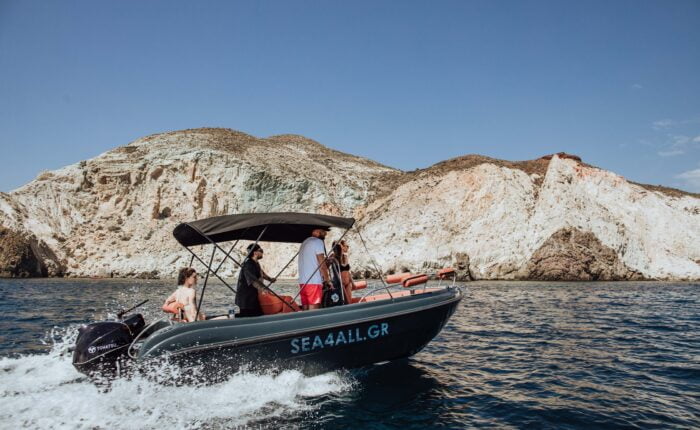 Santorini Boat Rental Full or Half Day without a License Sea4all