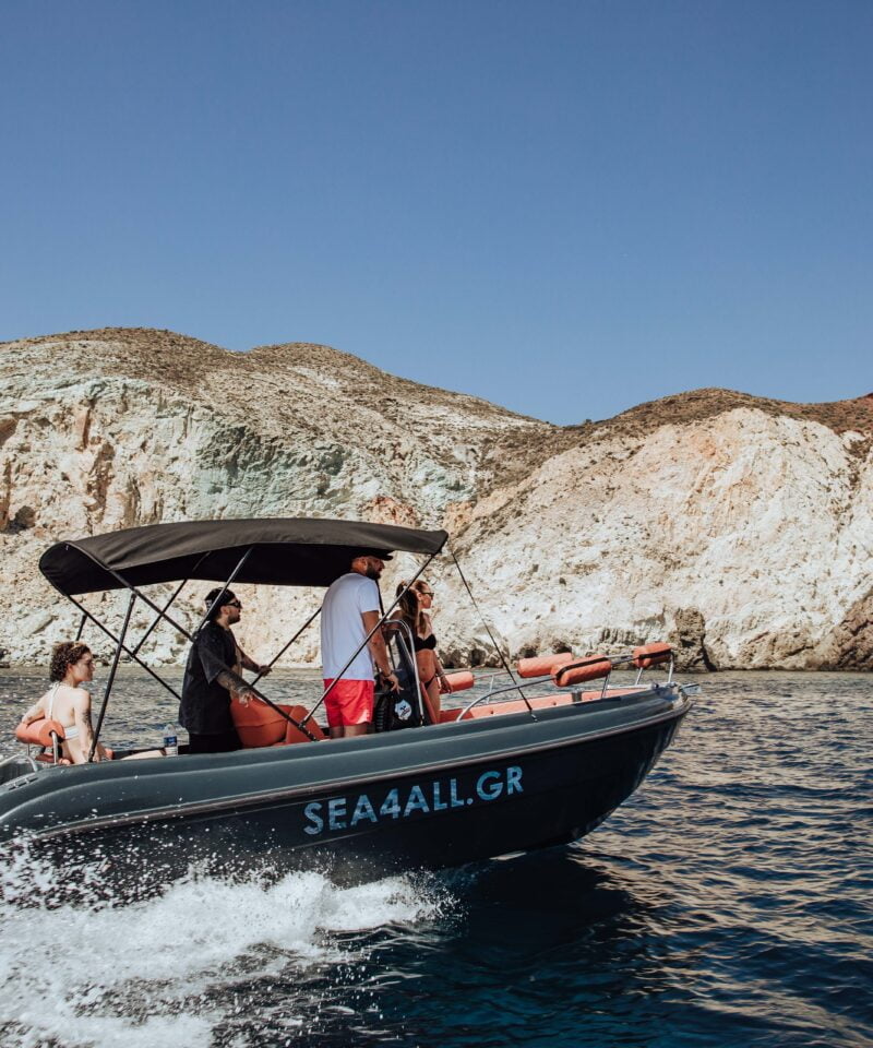 Santorini Boat Rental Full or Half Day without a License Sea4all